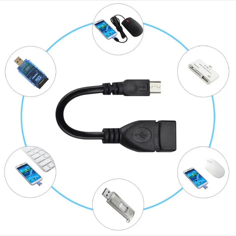짧은 마이크로 USB 남성 USB 2.0 여성 호스트 OTG 허브 케이블 어댑터 리드