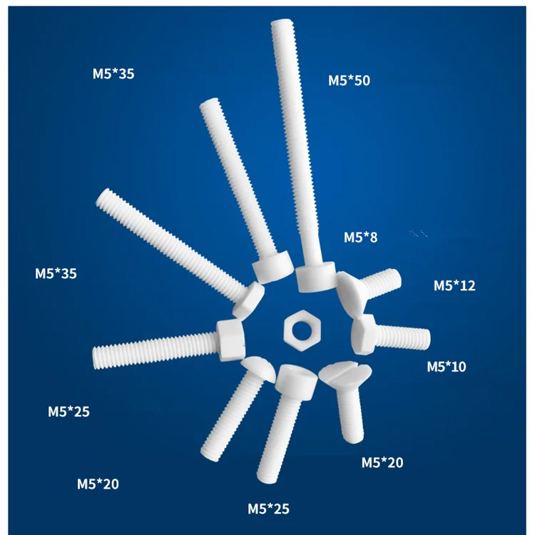 M5 * 20 Zirconia inner hexagon ceramic screws / Antioxidant Bolts / High Temperature Screws