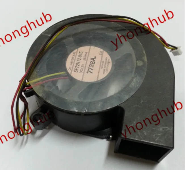 

SF72H12-04E DC 12V 250mA 3-Wire Server Cooling Fan