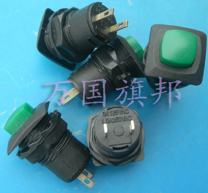 Free Delivery.Self locking button switch button switch DS 225 green button according to generally do not lock