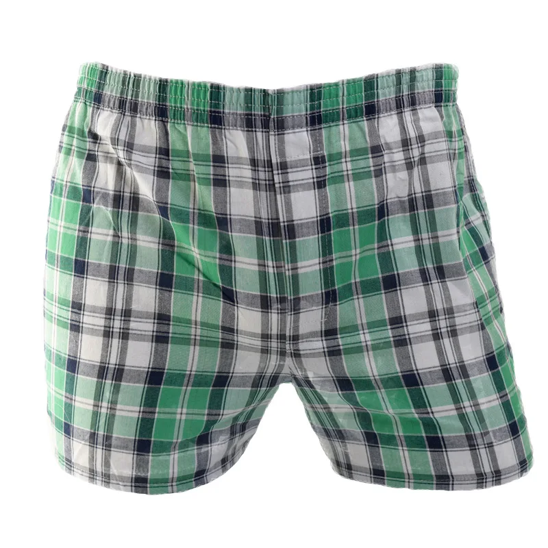 10pcs/Lot Boxer Men Underpants Plaid Underwear Man Cotton Loose Woven Men\'s Family Panties Comfort Male Shorts Boxers For Men