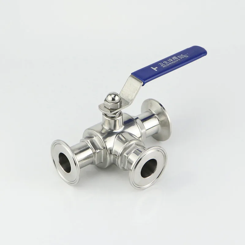 

3/4" 19mm 304 Stainless Steel Sanitary 3 Way L port Ball Valve 1.5" Tri Clamp Ferrule Type For Homebrew Diary Product