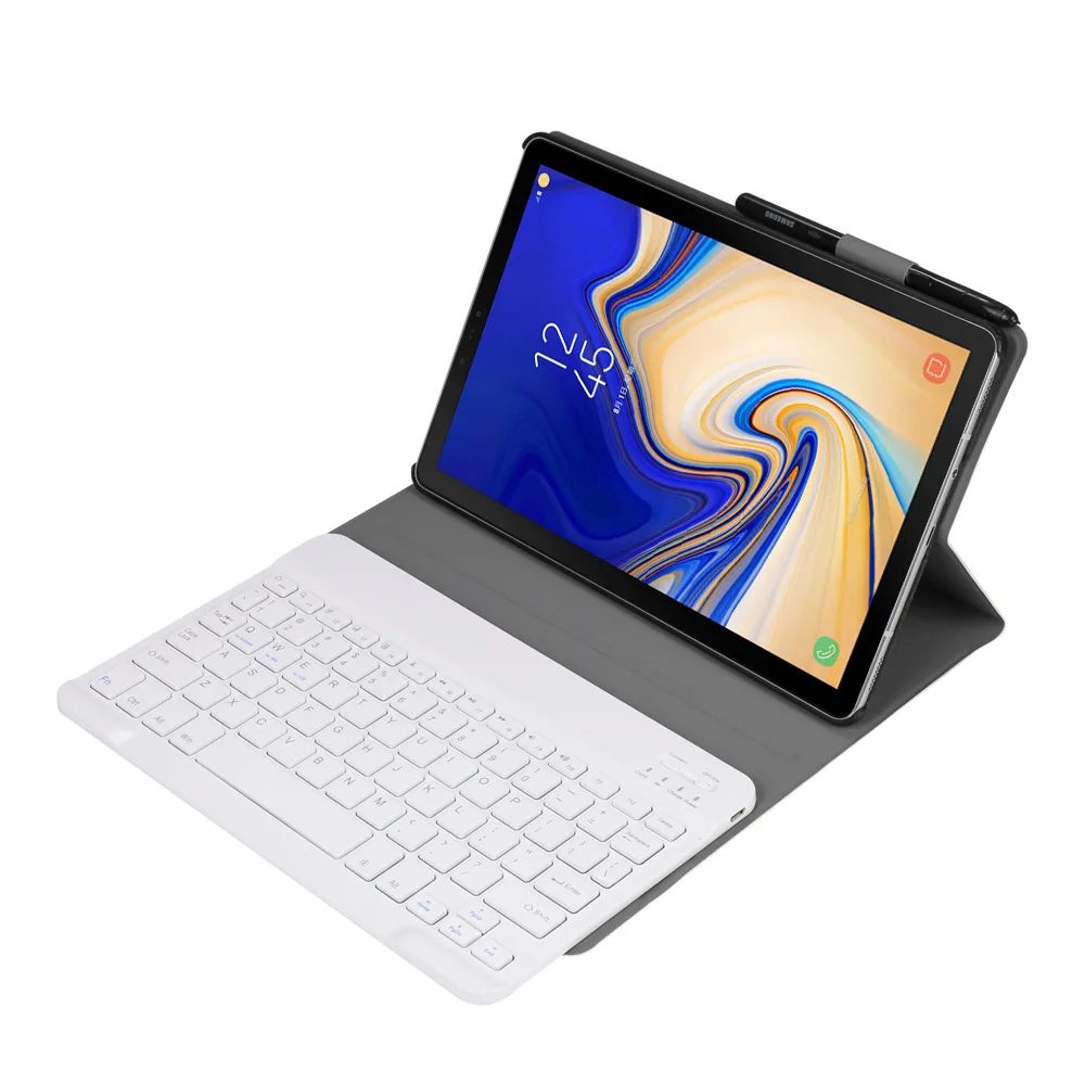 

Для Samsung Galaxy Tab S4 10,5 T830 T835 T837 Ультратонкий чехол из искусственной кожи + Съемная Bluetooth Русская/испанская клавиатура