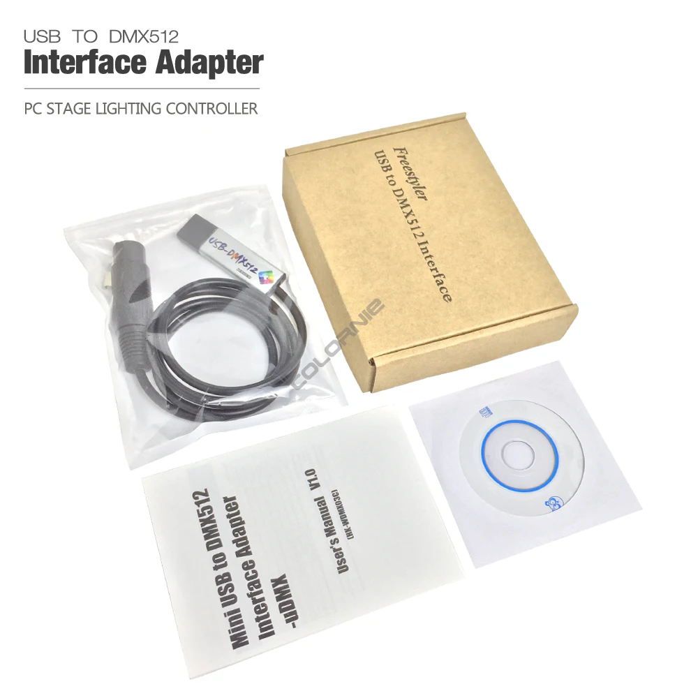 DHL 20 Pçs/lote USB DMX512 Controller LED Stage Light Computer Dimmer Função forte com operação simples USB DMX Controller