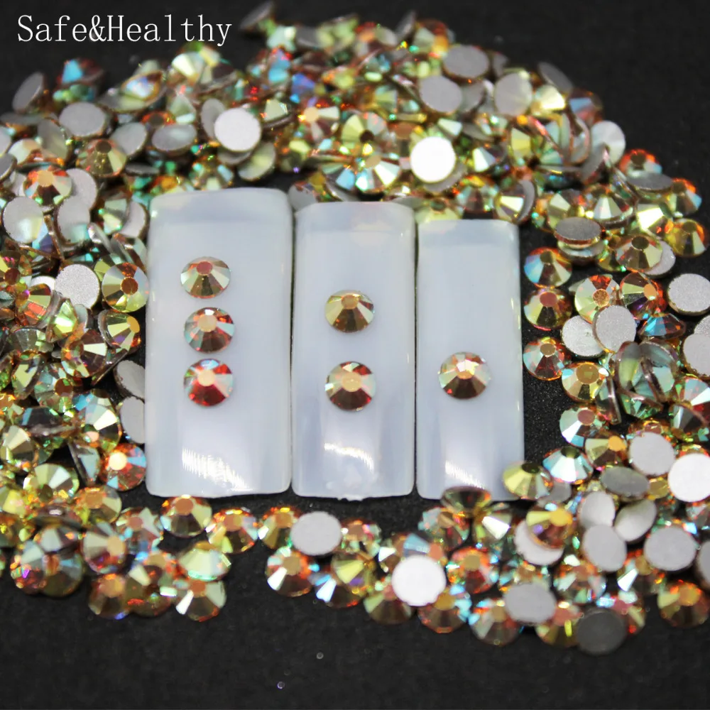 SS3-SS34 sunrise Rhinestones Back Flat Round Nail Art Decorations And Stones Non Hotfix Rhinestones Crystals for DIY Glass