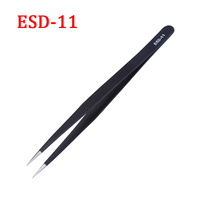 10pcs/lot Stainless Steel ESD Tweezers Anti-static Precision Tweezers Set Pincette Pinzas Electronic Repair Tools