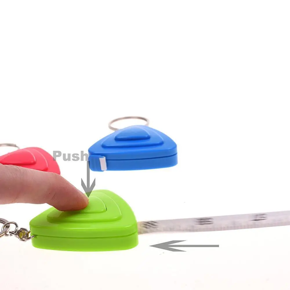 3pcs/lot Soft Retractable Ruler Measuring Tape With Key Ring