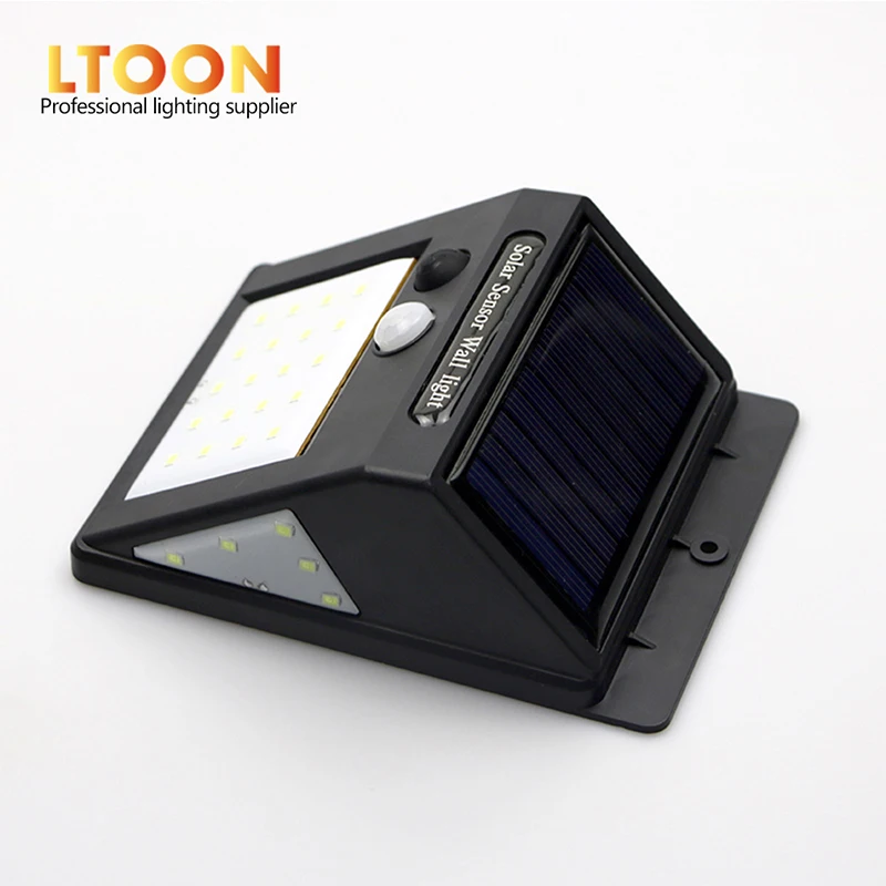 [LTOON]LED Solar Power PIR Motion Sensor Wall Light 3-sided illumination LED Outdoor Waterproof Energy Saving Street LED Light