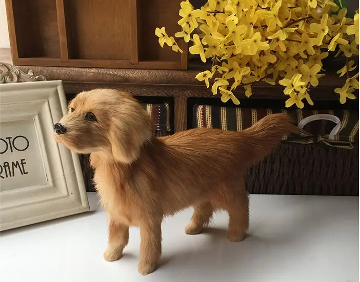 

new simulation standing dog model toy polyethylene&furs Golden dog doll gift about 26x7x17cm 1315