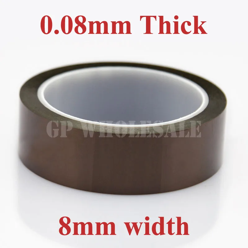 2x 8mm*33 meters, 0.08mm thick, Heat Resistant, Insulation Polyimide Film Tape, BGA, SMT, LED Widely Using