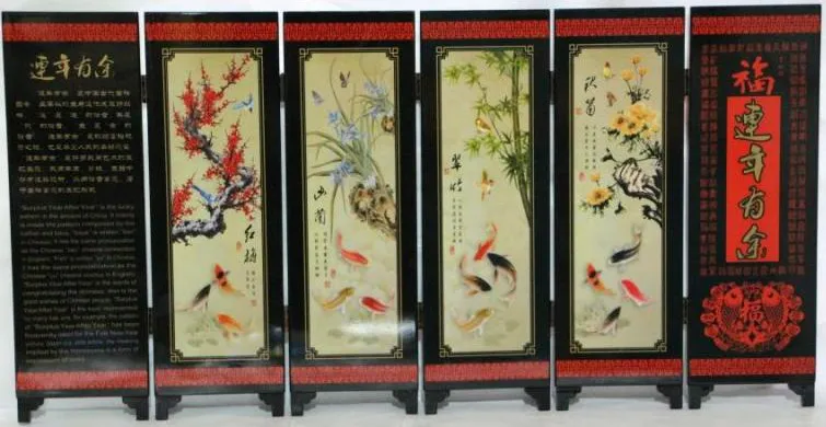 

Fine for years have fish lacquer process small screen with Chinese characteristics