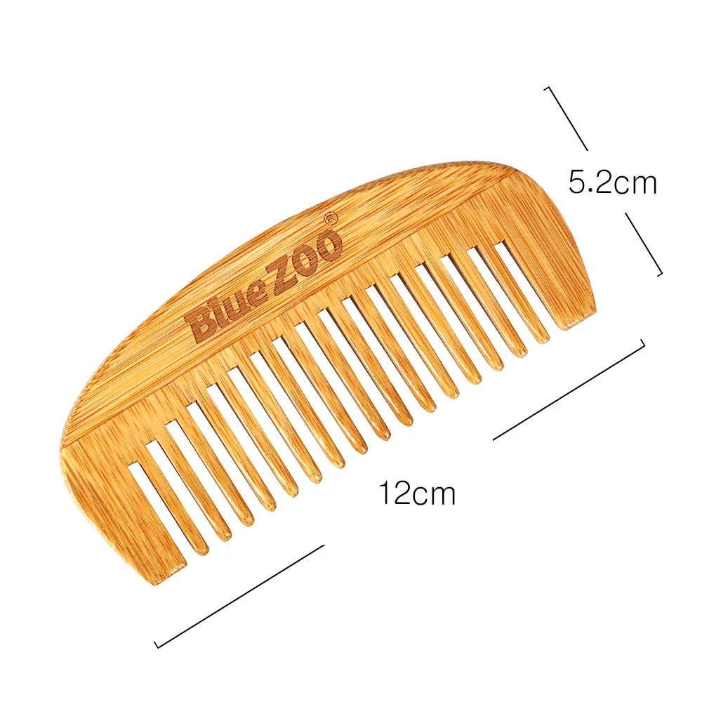 1Pc Natural Bamboo Wooden Portable Hair Comb Massage Scalp Anti-static Men\'s Beard Comb 12*5.2cm Women Hair Styling tool