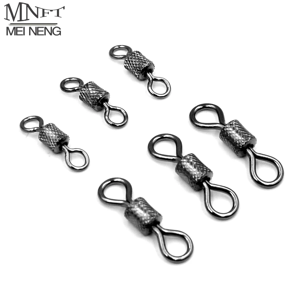 MNFT 30PCS Fishing Stainless Steel Rolling Swivels Barrel Bearing Solid Ring LB Lures Connector Test Power 60/70KG Rolling