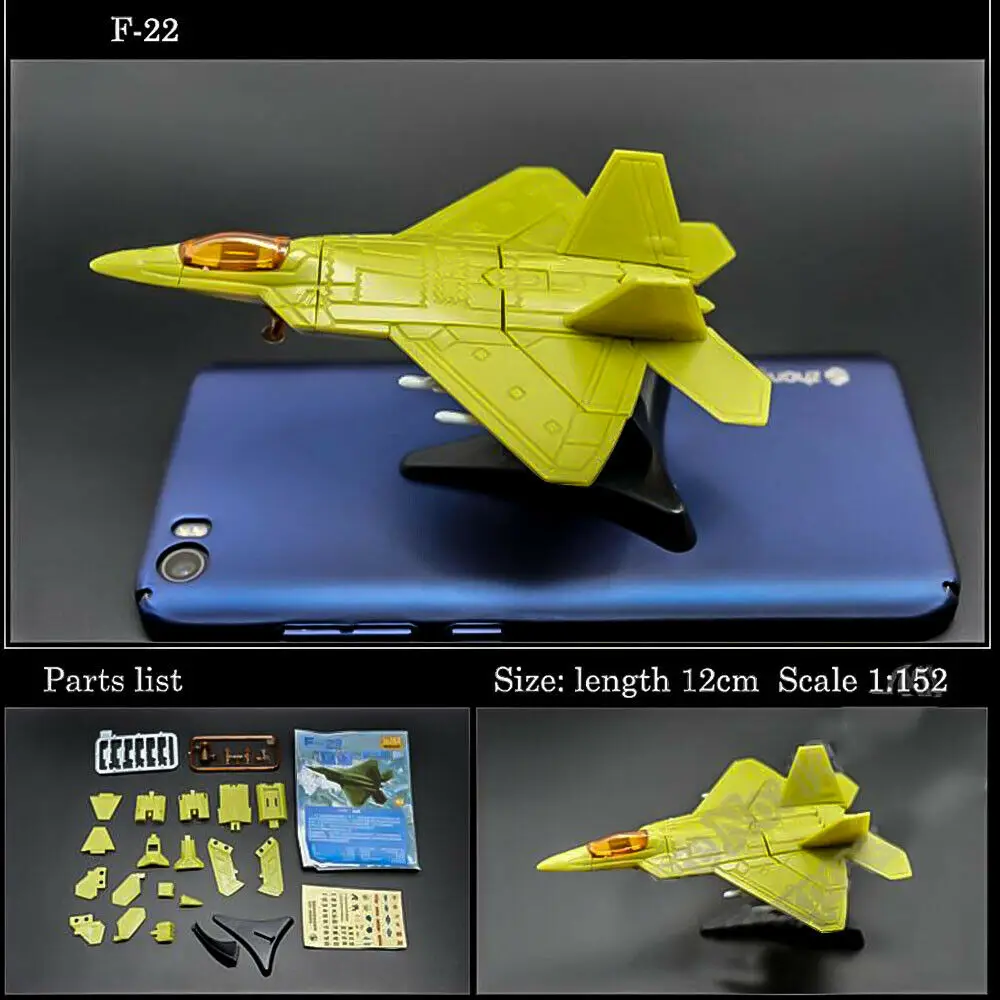 F-22 Fighter Raptor 4D Assemble Model Puzzle Figure Toy Aircraft Collections Scene Sandpan Game