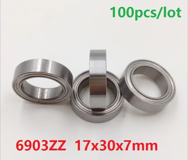 

100pcs/lot 6903 ZZ 6903ZZ 17x30x7 Thin Tube Thin Section Deep Groove Ball Bearing 17*30*7 mm