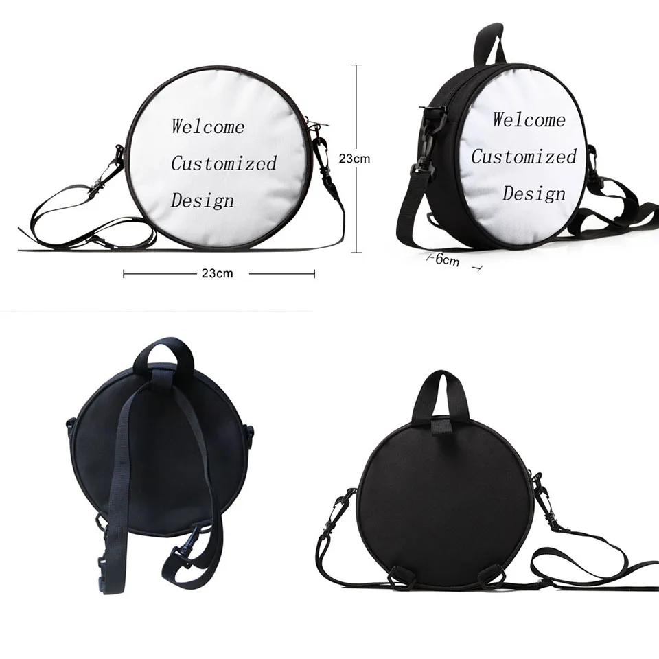 ELVISWORDS Round Crossbody Bags Ladies Cute Galaxy Women Bag Clock Print Shoulder Bag For Women Messenger Bags Circle Pack Purse