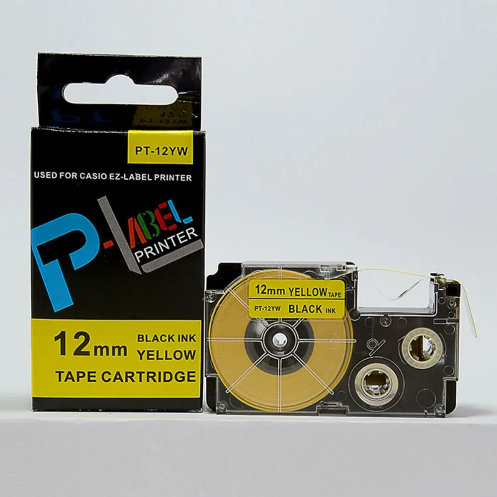 3PK compatible kl tape cartridge 12mm XR-12YW  XR-12YW1 for EZ-label printers KL-60, KL-780, KL-120, etc.