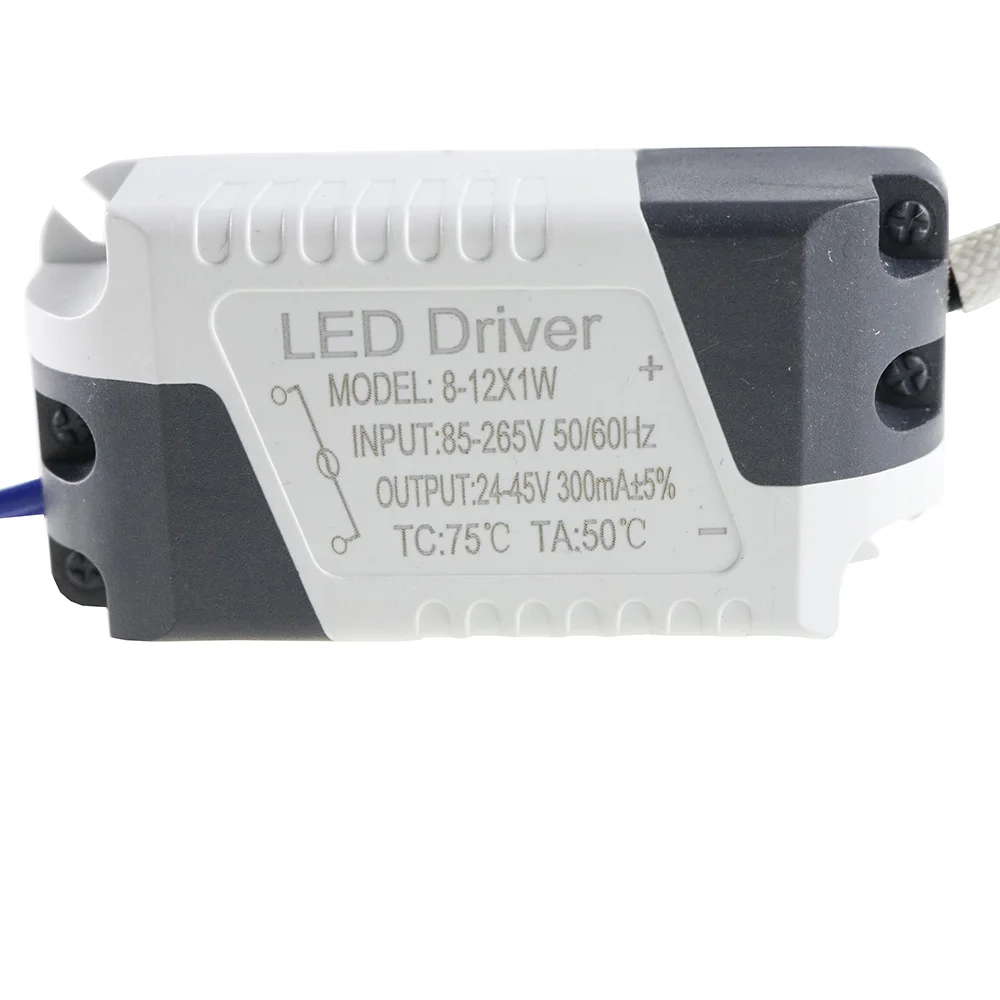 (8-12)x1W LED External / inside Driver 240mA-260mA DC24V ~ 45V Led Driver 8W-12W Power Supply AC 110V 220V for LED light 1pcs