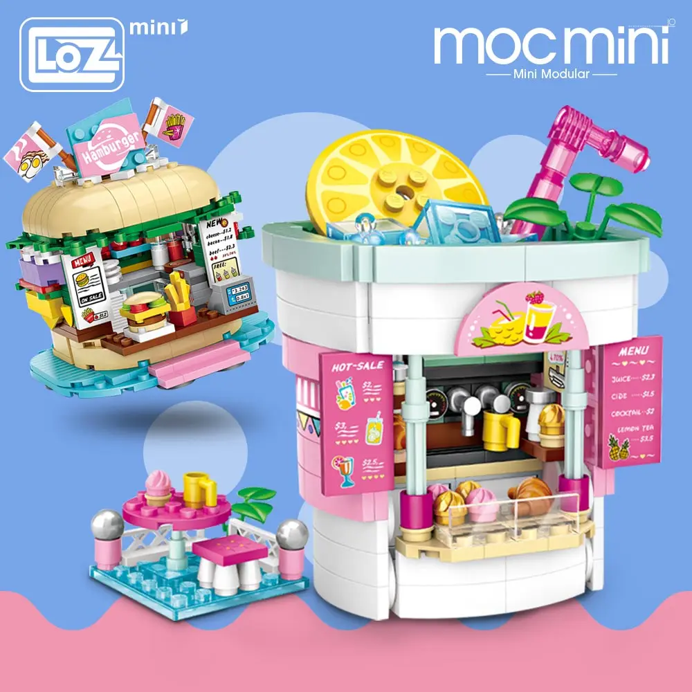 

LOZ Mini Blocks Amusement Park Drinks Shop Burger Shop Model Amusement Blocks Kid Gift Plastic Building Blocks Toys Children