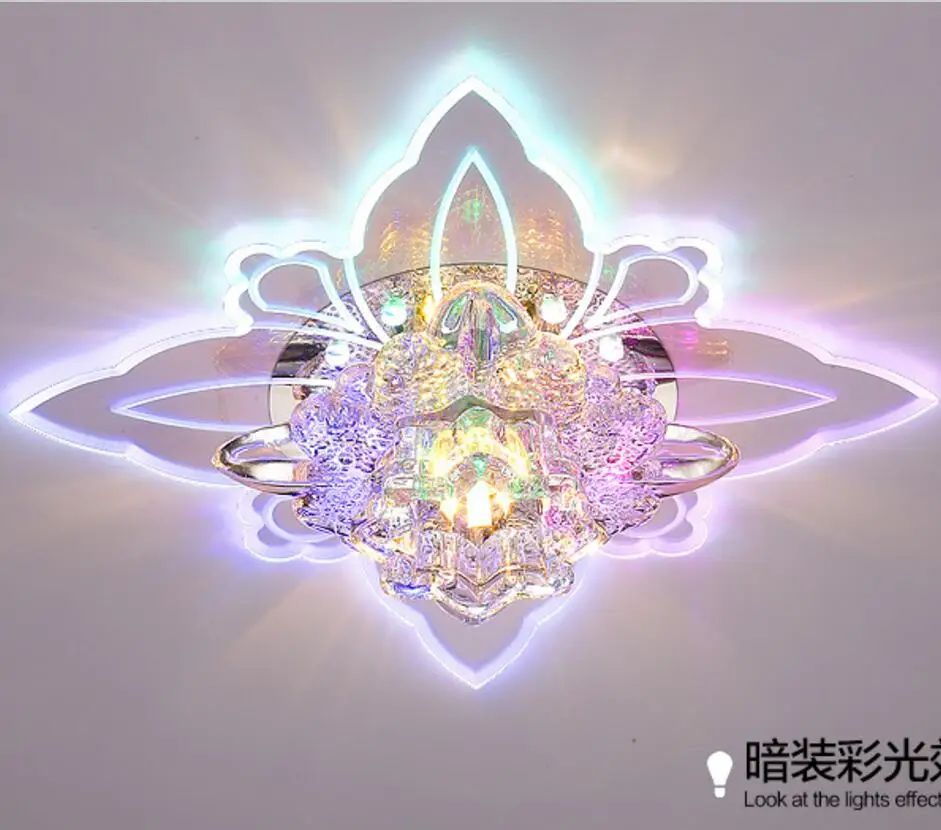 Modern Flush Mount Ceiling Lighting Fixture Lovely Butterfly LED Crystal Chandelier Close to Ceiling Light for Room Foyer