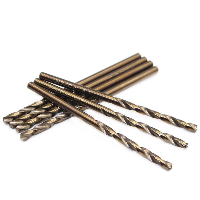 10 Pcs M35 3.1 MM Mata Bor Lurus Betis Tinggi Kecepatan Baja M35 Kobalt Penuh Penggilingan Anti Karat Logam Reamer bor
