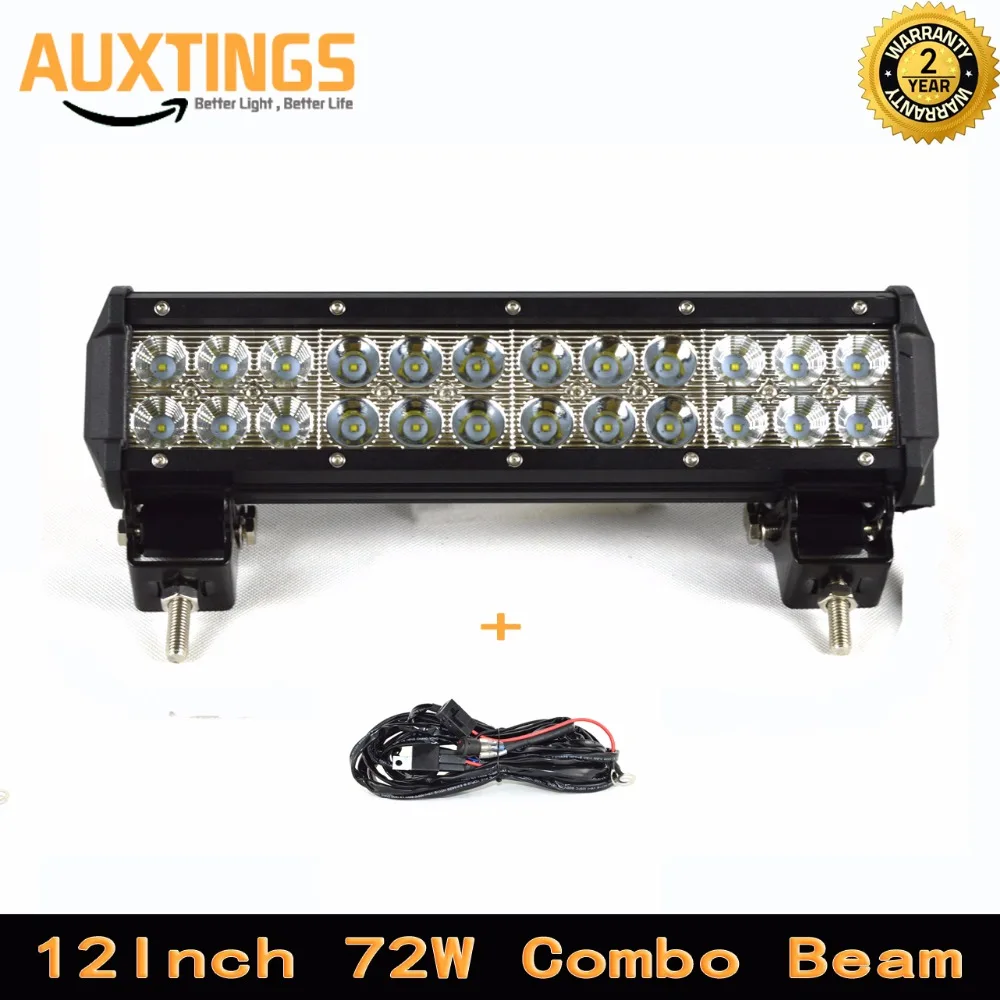 

12"Inch 72w combo beam 4x4 led light bar led bull bar off road IP67 led driving light for Truck Trailer 4WD SUV Working Lamp