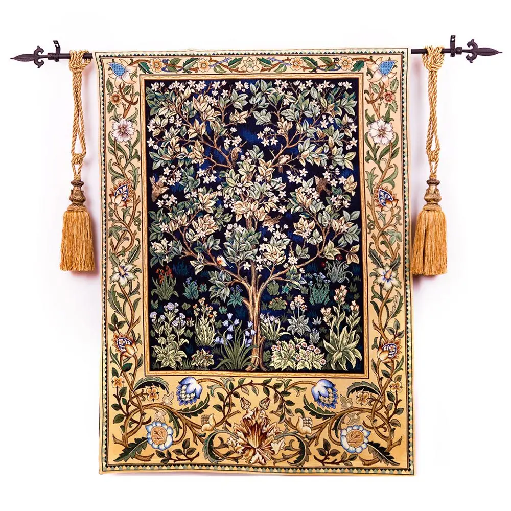 100% Cotton Belgium Tapestry William Morris' The Tree Of Life 68*90CM Living Room Tapestries Home Decoration