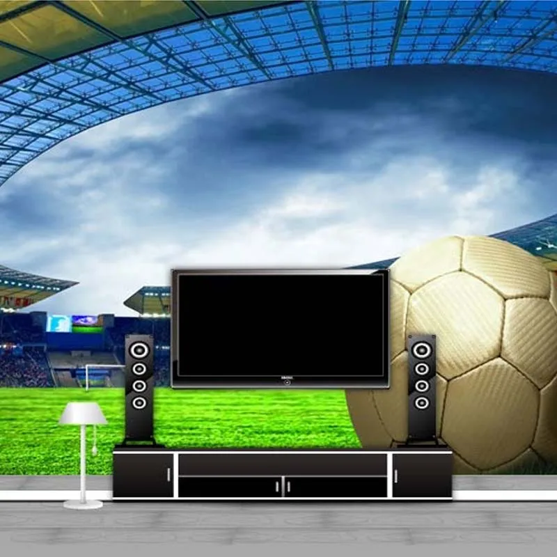 Custom 3D Soccer Photo Wallpaper Sports Football Themed Stadium Mural Wallpaper For Living Room Bar Bedroom Wall De Parede 3D