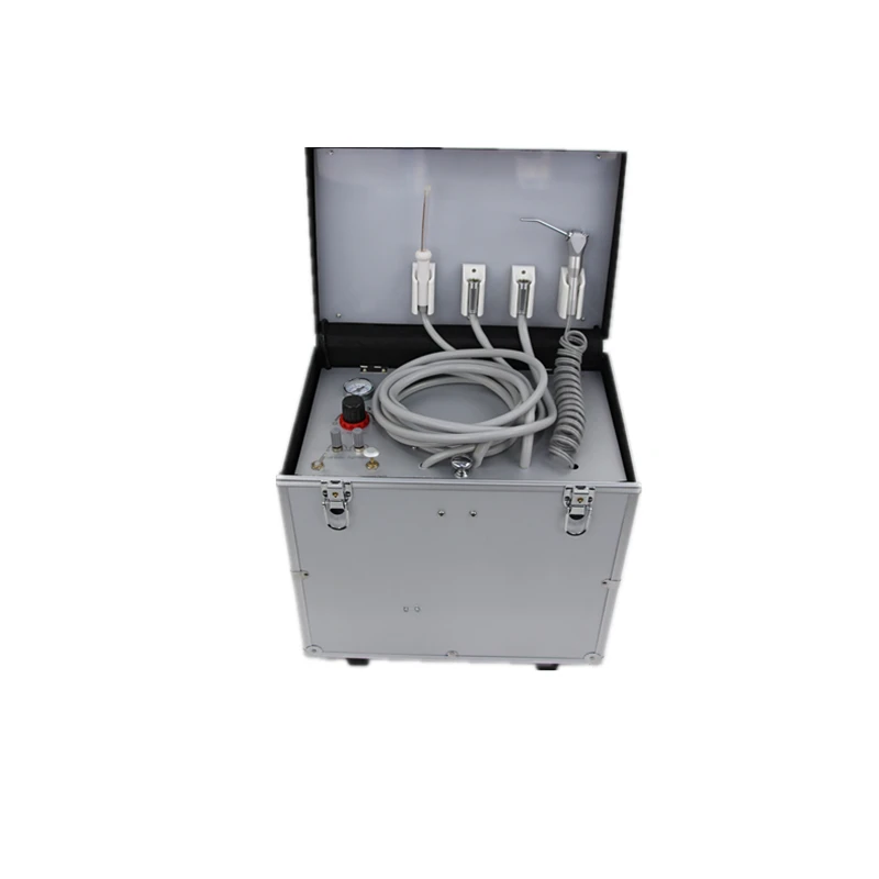 New Model High Quality Portable Dental Unit with Three Way Syringe Oilless Air Compressor