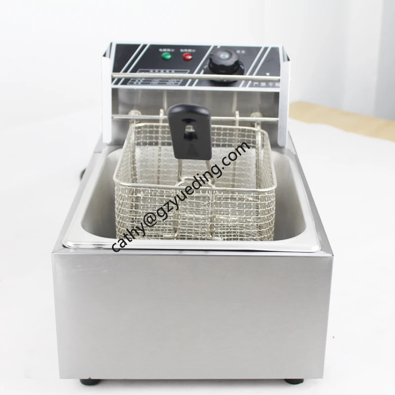 Table Counter Top Automatic Commercial Stainless Steel one tank one basket 6L Electric Deep Fryer for Sale