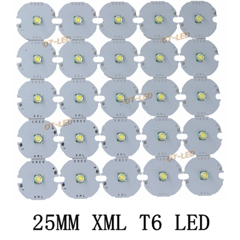 2PCS 25mm 5050 XMLL XLM-T6L2 LED U2 10W Cold White Warm White Diode Bead High Power LED Chip Emitter Diode with 25mm PCB for DIY