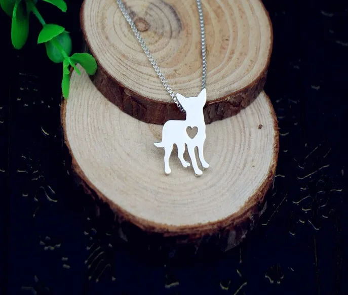 chihuahua dog necklace dog pendant animal jewelry  Handmade Carved hollow accessory Golden colors plated fast delivery