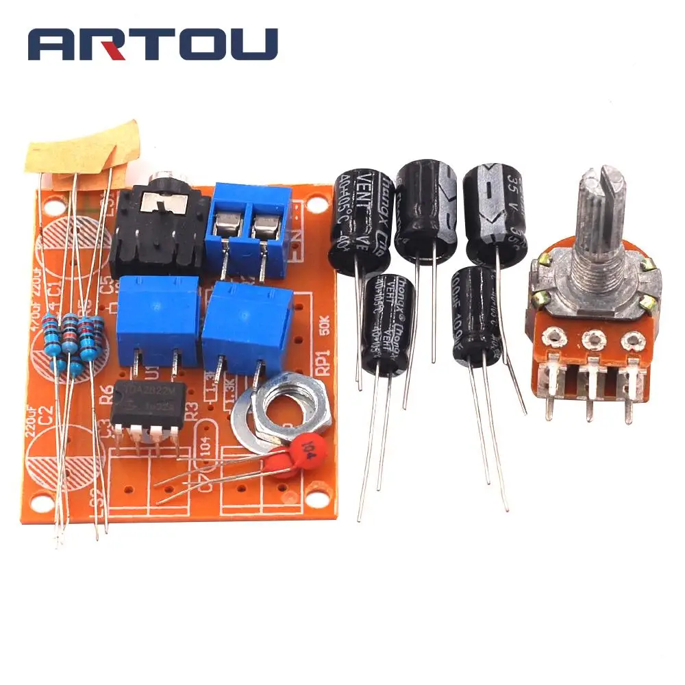 TDA2822 TDA2822M 5W*2 Amplifier Board 2-12V 2.0 Channel Stereo Mini AUX Audio Amplifier Module AMP with 50K Ohm Potentiometer