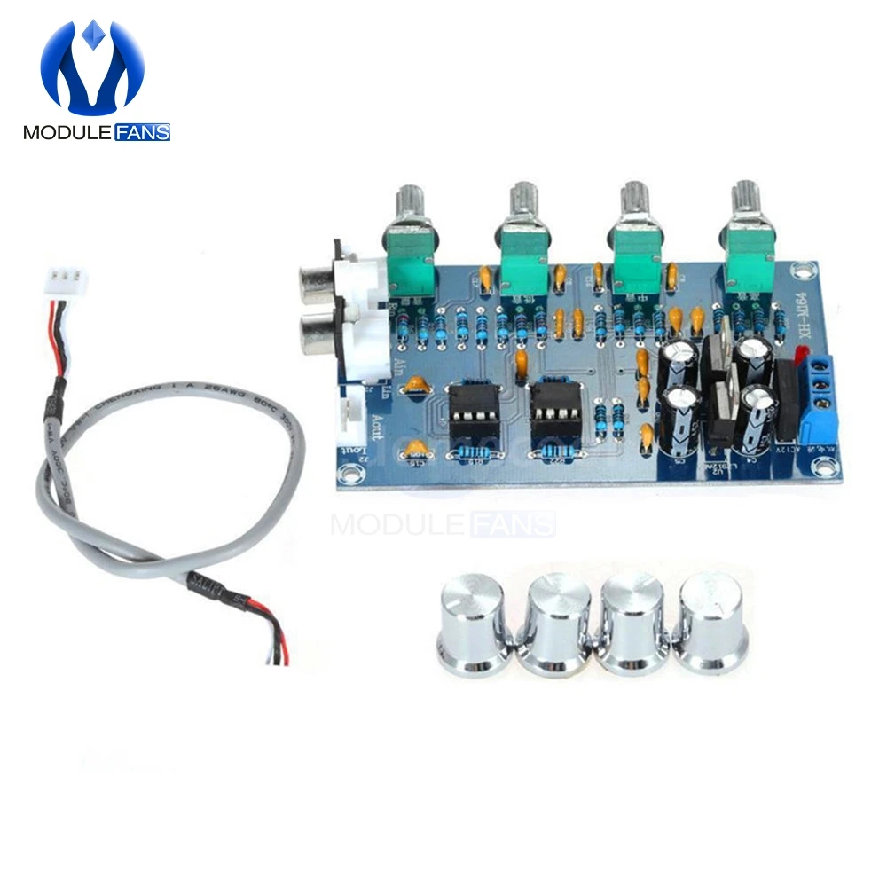 New NE5532 Stereo Pre-amp Preamplifier Tone Board Audio 4 Channels Amplifier Module 4CH CH Control Circuit Telephone Preamp