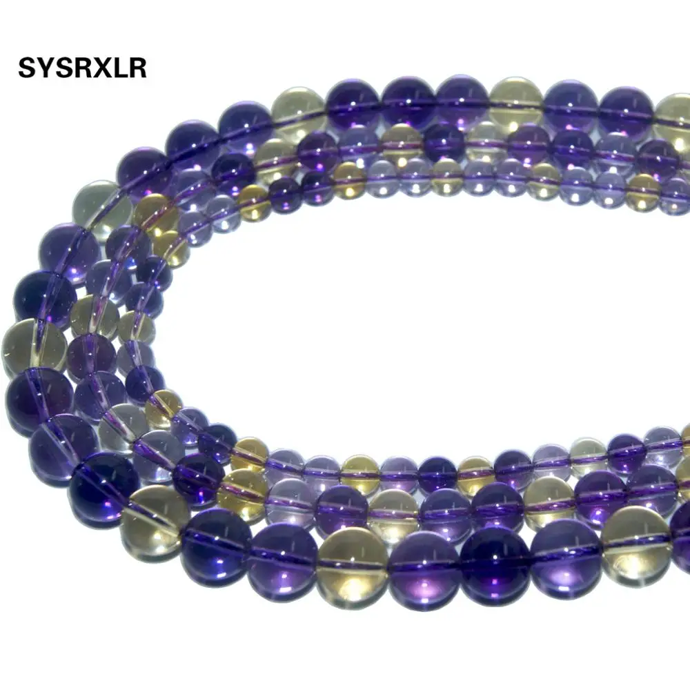 Wholesale Natural Stone Clear PiezoQuartzs Ametrines Crystal Round Beads For Jewelry Making DIY Bracelet Necklace 6 8 10 MM