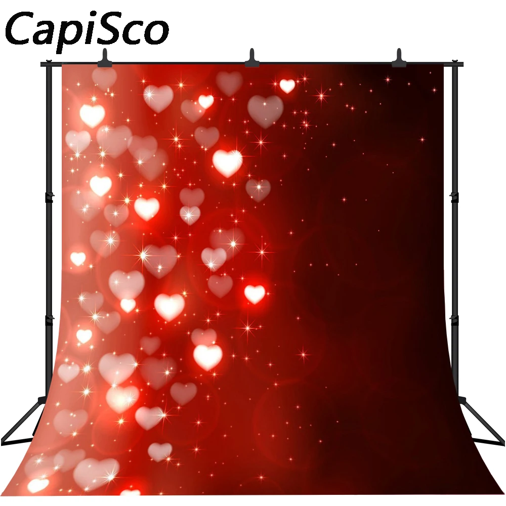 Capisco Love Hearts Light Bokeh Valentine Photography Backgrounds Customized Photographic Backdrops For Photo Studio