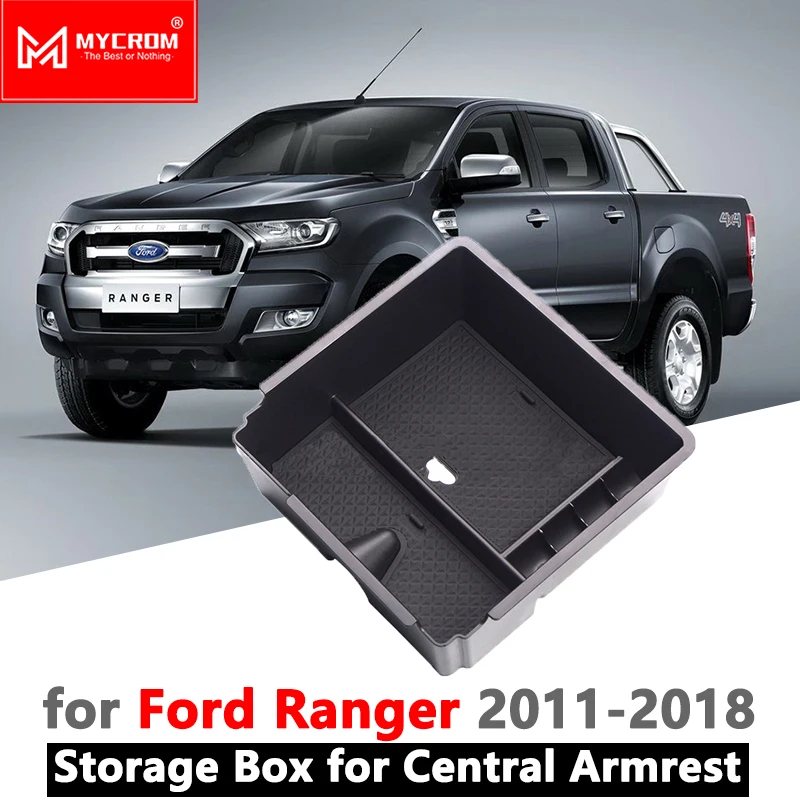 Armrest Box Storage Car Organizer Accessories for Ford Ranger 2011 2012 2013 2014 2015 2016 2017 2018 2019 Extended Wildtrak