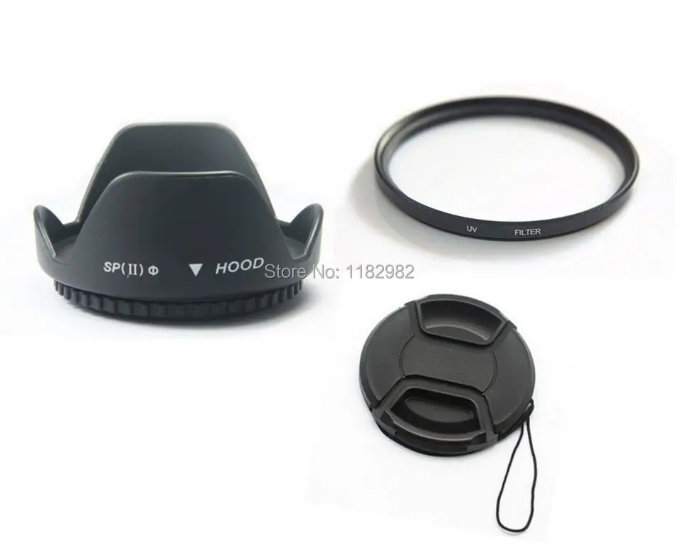 عدسات الكاميرا الرقمية 3i1 مع حماية ، مرشح الأشعة فوق البنفسجية ، غطاء عدسة زهرة وغطاء ، مناسب لجميع أحجام مرشح 52 مللي متر