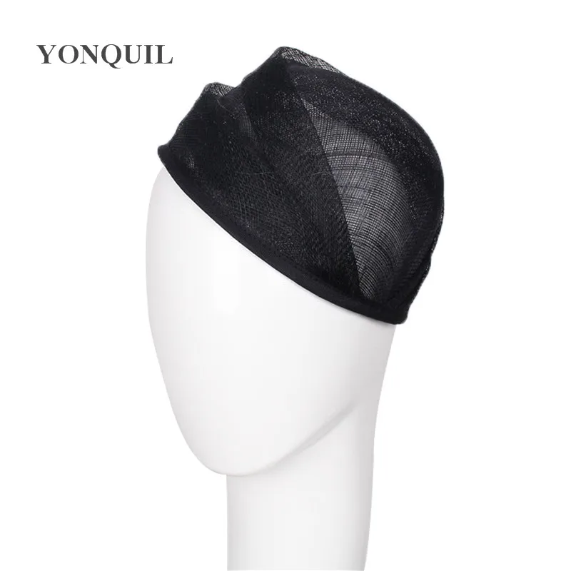 20CM Sinamay Black Fascinator Base Women Beret Shape Hat Party Fascinator Material Millinery Hat Base DIY Accessories 6Pcs/Lot