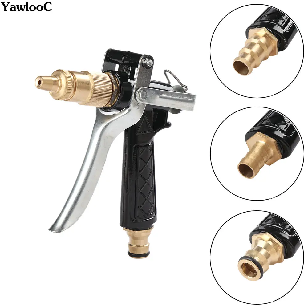 Hot Metal Hose Nozzle High Pressure Garden Auto Car Washing Water Gun Sprayer Adjustable Copper Hose Spray Nozzle Gun Wholesale