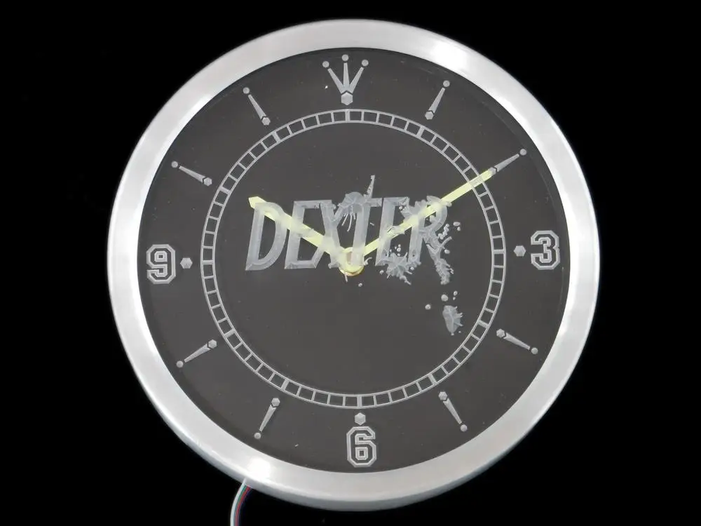 nc0228 Dexter Morgan Neon Light Signs LED Wall Clock