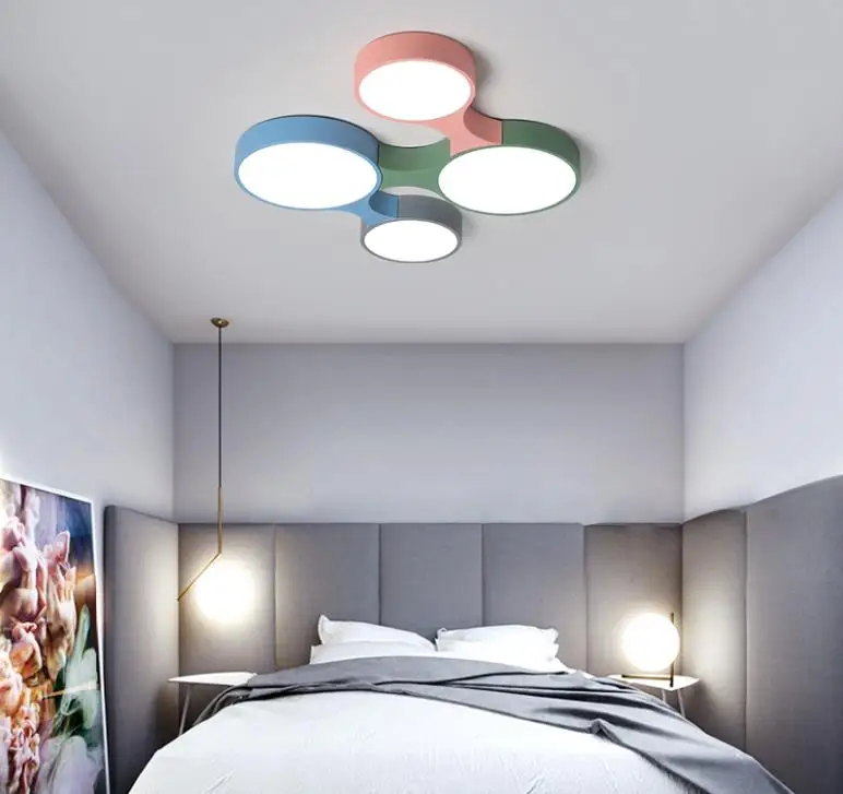 Modern Led Ceiling Light Dimmable Remote Control Lustre Ultra thin 5cm Colorful Ceiling Lights Fixtures For Kids Room Bedroom
