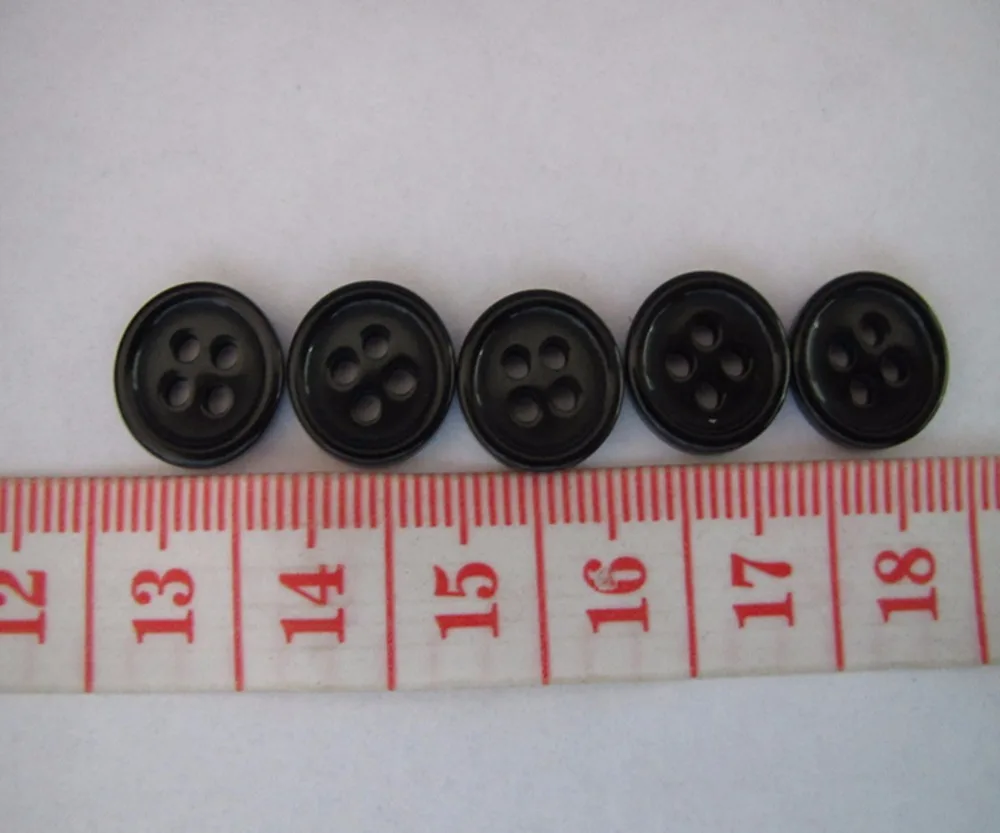 Free shipping     10mm  black 4 holes resin button ployster button whosale can engraved logo  blouse button  200pcs