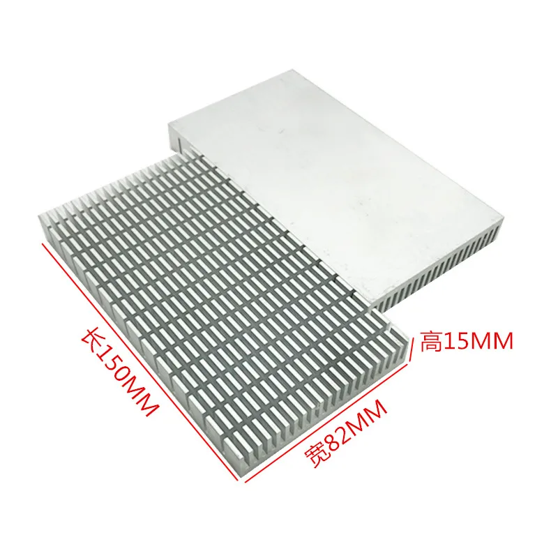 

Custom Silver Aluminum Heatsink 150*82*15MM Heat Sink Radiator Router CPU Cooler Extruded Profile Heat Dissipation For Cooling