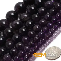 Natural Stone Purple Amethysts Round Bead For Jewelry Making Strand 15 inch DIY Fashion Bracelet Necklace Jewelry Loose Beads