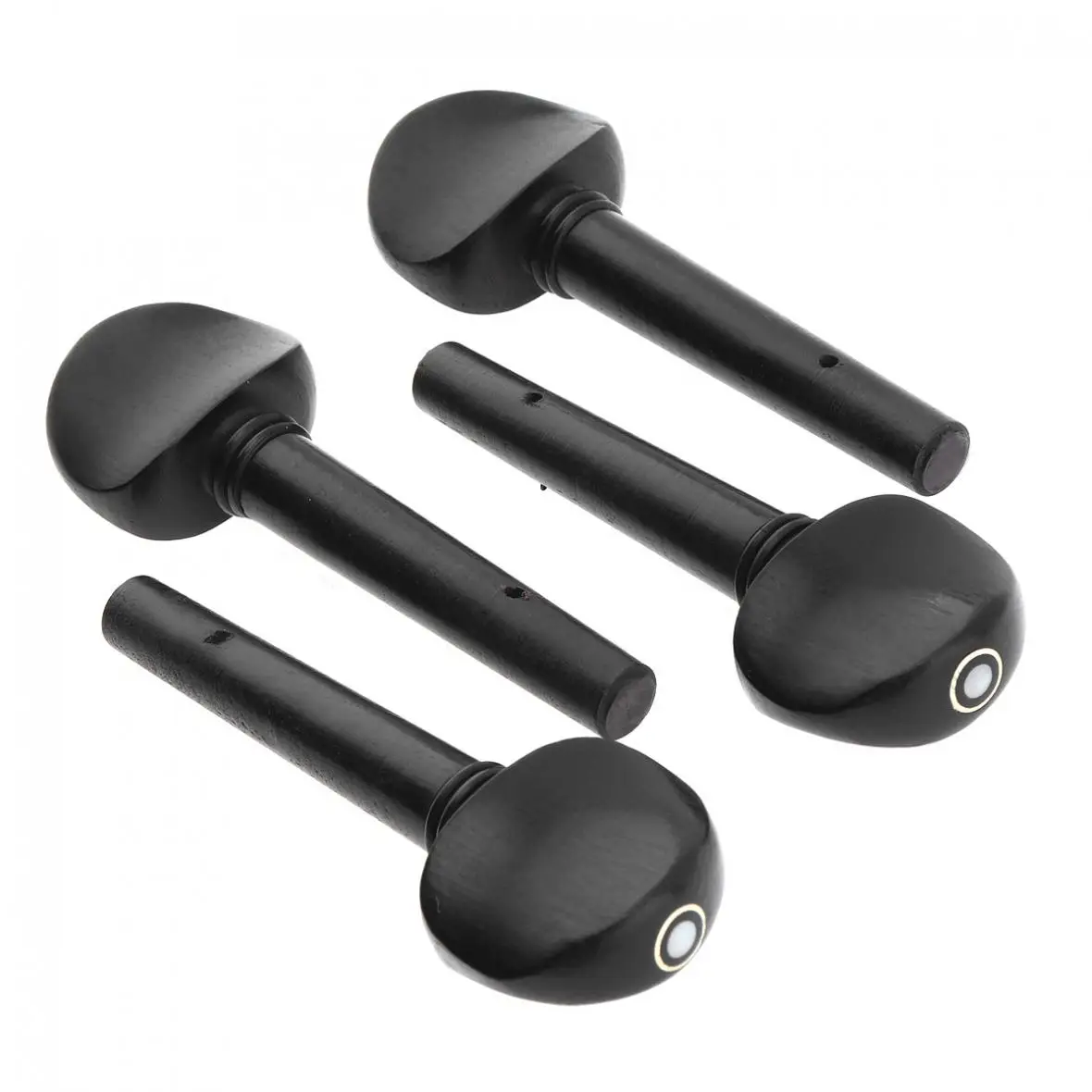 4pcs/lot 3/4 & 4/4 Ebony Violin Tuning Pegs Inlay Shell with Open Hole for Violin Musical Instrument Accessories