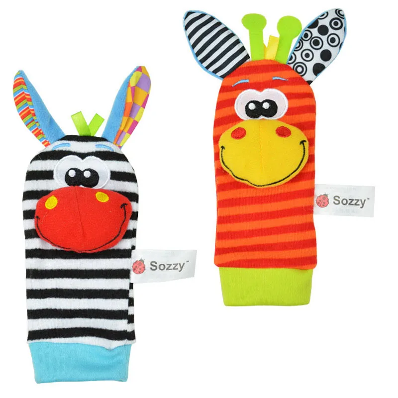 Baby Rattles Wristband Socks Plush Toy Newborn Animal Cute Cartoon