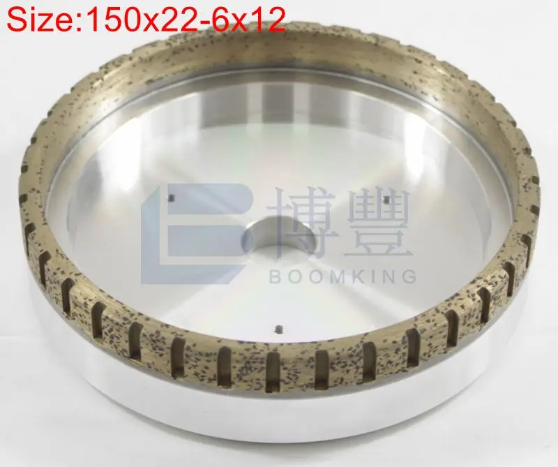 BOOMKING Good diamond wheels Diameter 150,hole 12/22mm,grit 80#/100#/140#/180#/230# for glass straight bevelling machine