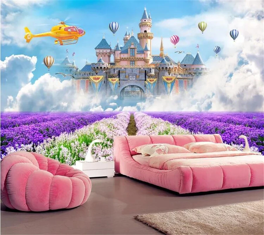 

wellyu papel de parede para quarto Custom wallpaper Fantasy Wonderland Aerial Castle World Scene 3D Background Wall tapeta