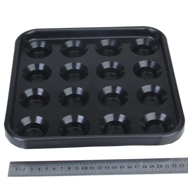 Black Tray Box Holder CaseHolds 16 Snooker Billilard Table Cue Balls Plastic Pool Billiard Ball Tray Holds 16 Balls